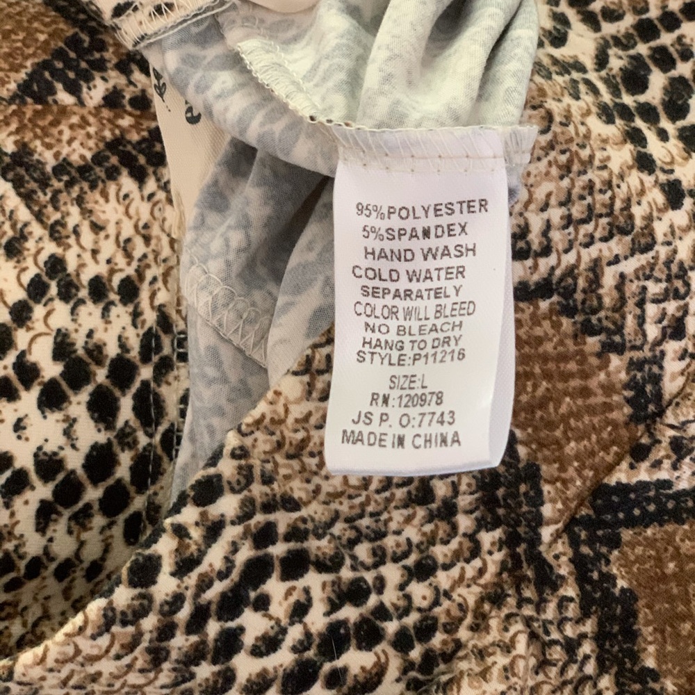 Entro Snakeskin Python Print Flare Bottom Pants - image 5